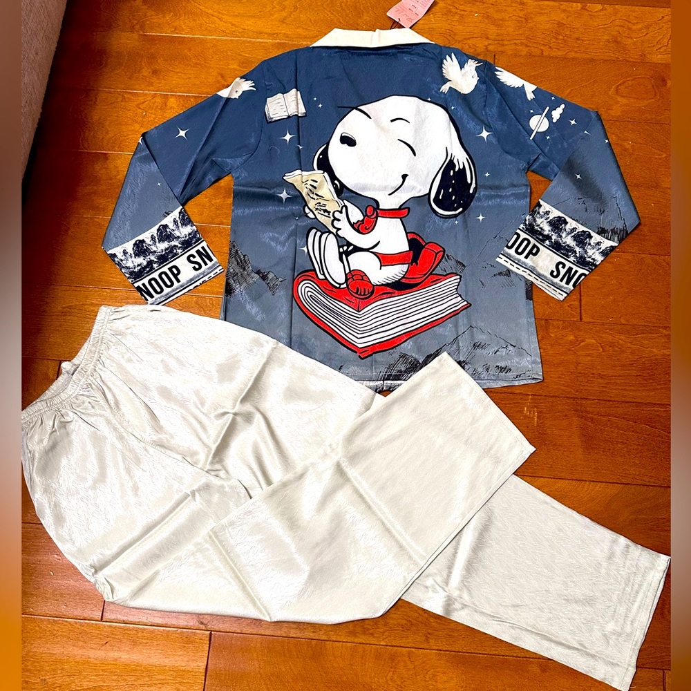 Snoop doggy printed scratched silk pajamas